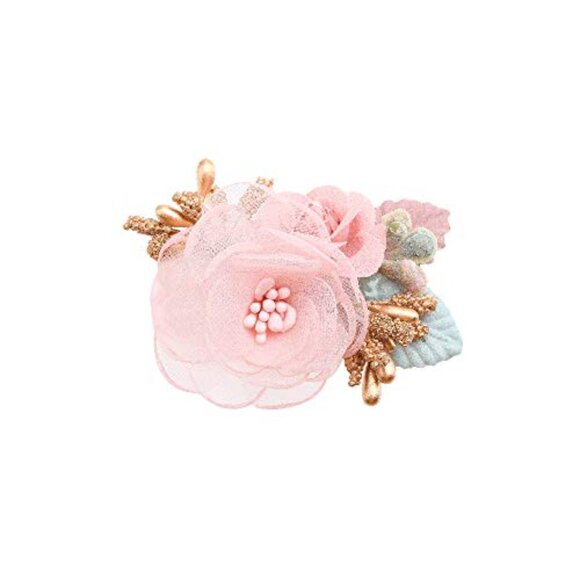3pc Floral Hair Clip Set for Baby Girls Handmade Non-Slip - Picture 6 of 7